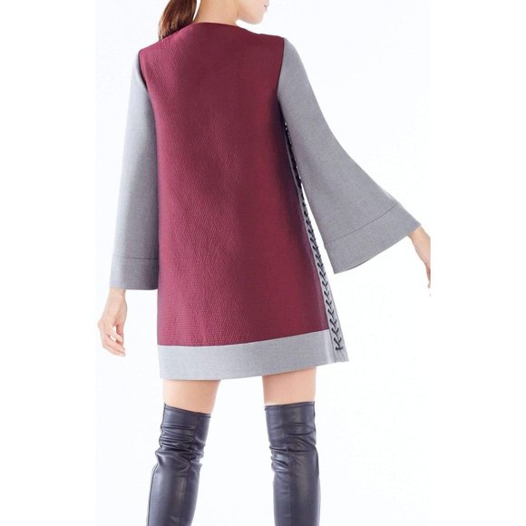 BCBGMAXAZRIA Runway Milenna Dress Grey/Wine Color Size XS $598 - Picture 4 of 13